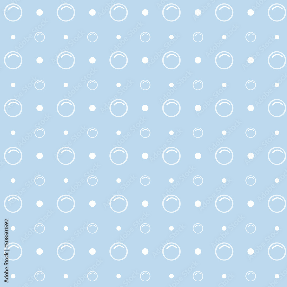 pattern with bubbles and dots on blue background