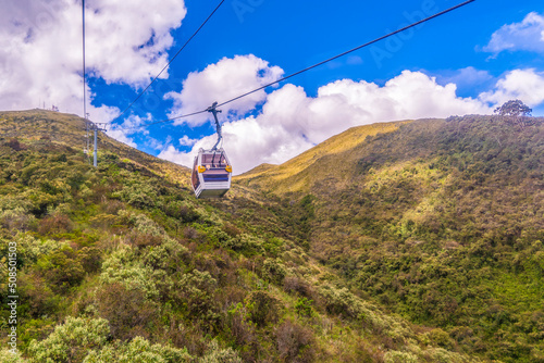The famous tourist attraction "Teleférico Quito" in the capital of Ecuador