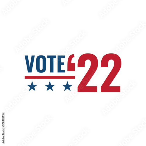 2022 Midterm Elections Design w Red White and Blue Vote Icon
