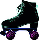 Roller skates shoes derby, Boots retro old school sport illustration