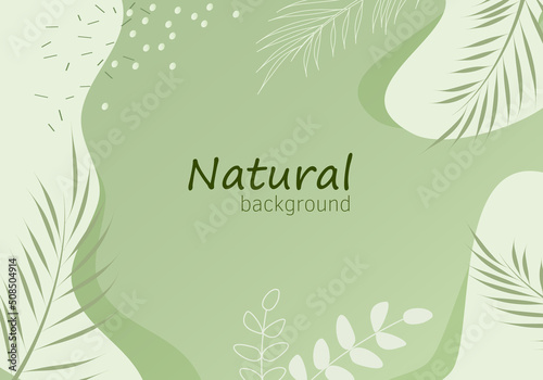 Organic eco vector design with abstract elements and branches. Eco-friendly background with copy space for postcards, websites, posters, booklets, flyers. © radiomarlena