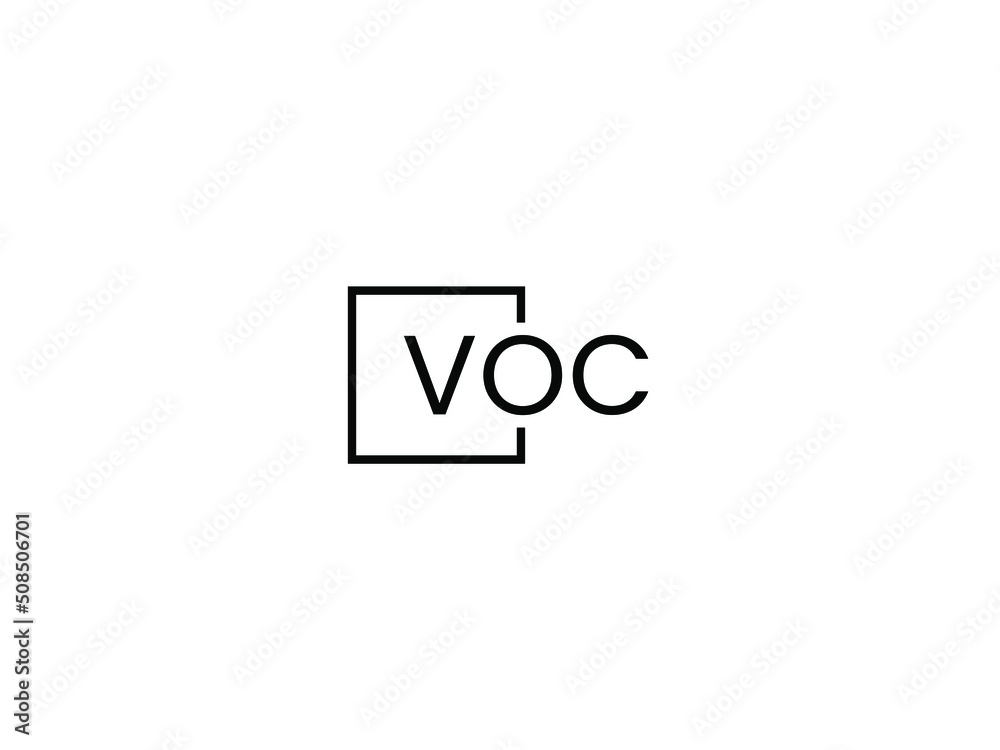 VOC letter initial logo design vector illustration