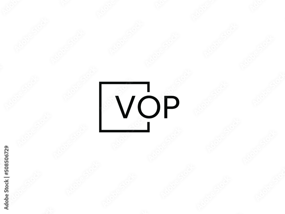 VOP letter initial logo design vector illustration
