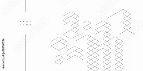 Abstract architectural construction. Geometric technological background.