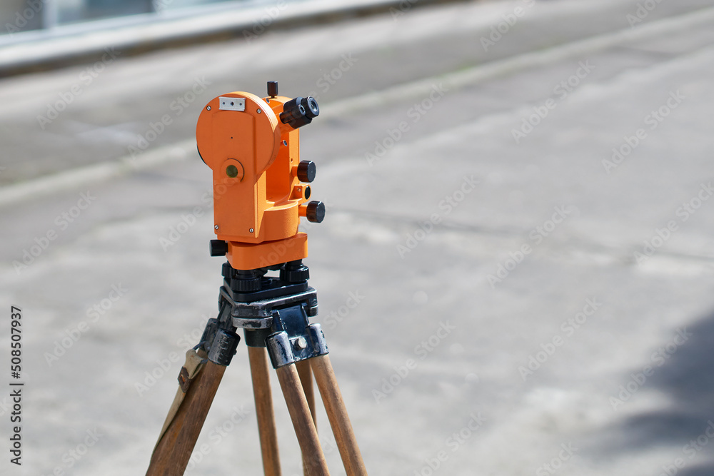 Theodolite a precision optical instrument for measuring angles between designated visible points on a construction site