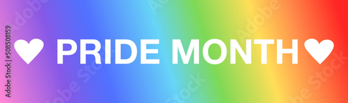 Pride Gradient Background with LGBTQ Pride Flag Colors. Pride Month Text Isolated on Rainbow Backdrop Wallpaper. Vector Illustration of colorful pattern new Social Justice. June Pride Parade banner 