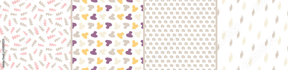 Set of seamless patterns. Colorful surface design Set of seamless patterns. Colorful surface design