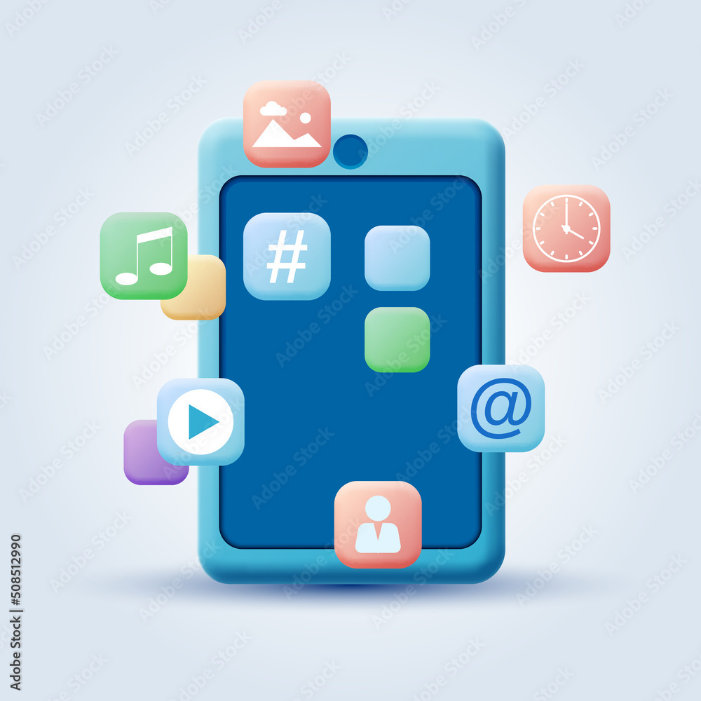 Mobile services cartoon style vector concept illustration Mobile services cartoon style vector concept illustration