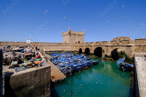 Castelo Real at fishing port, old portuguese fortress, Essaouira, morocco, africa photo