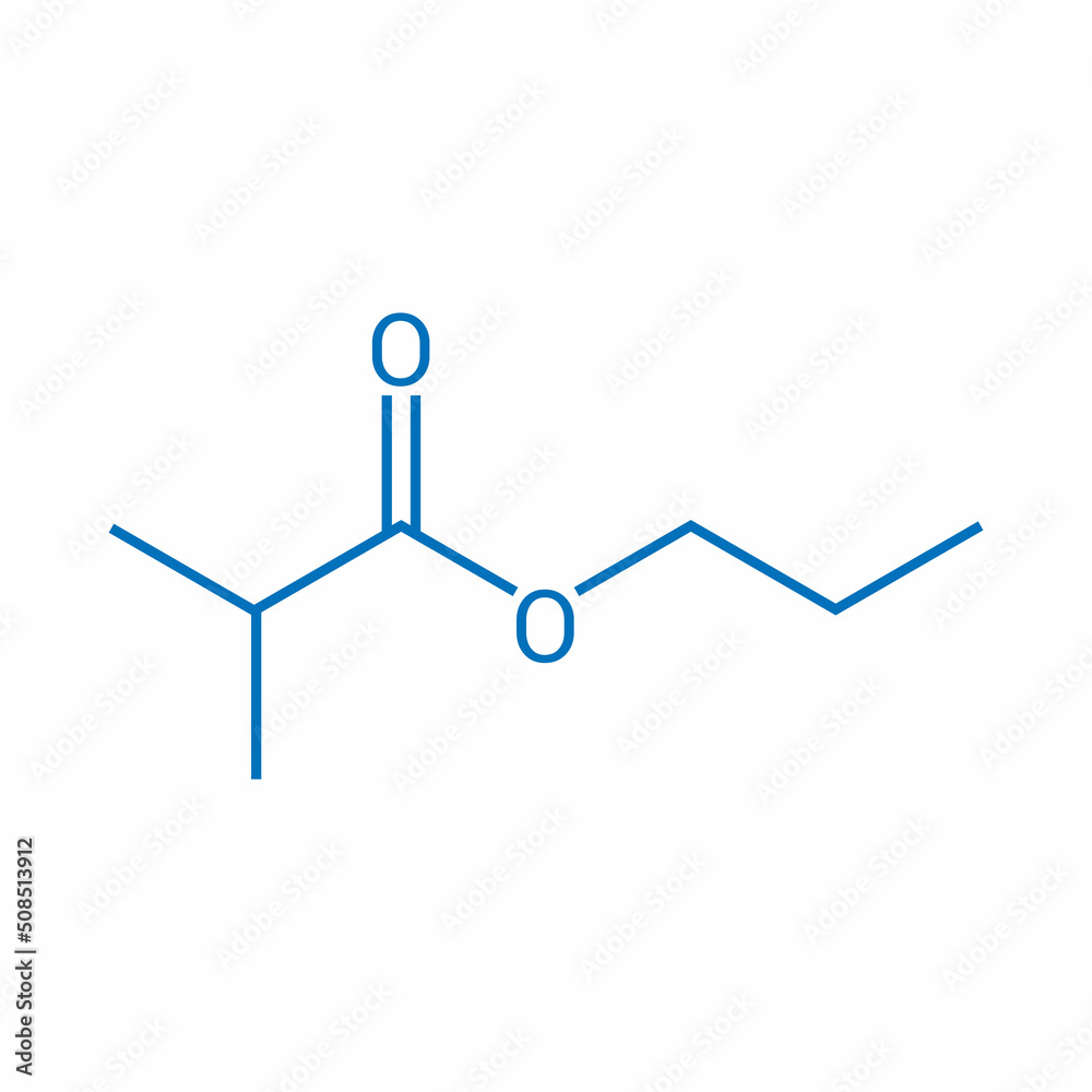 chemical structure of Propyl isobutyrate (C7H14O2) chemical structure of Propyl isobutyrate (C7H14O2)