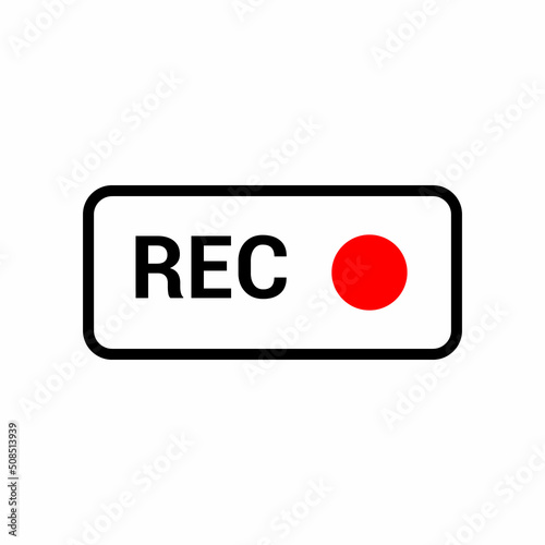 Recording sign button icon vector illustration