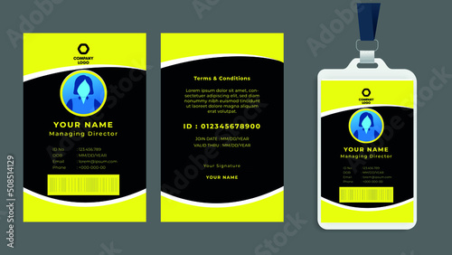 Id card with lanyard set isolated vector . Blank plastic access card, name tag holder with pin ribbon, corporate card key, personal security badge, press event pass template, id card 