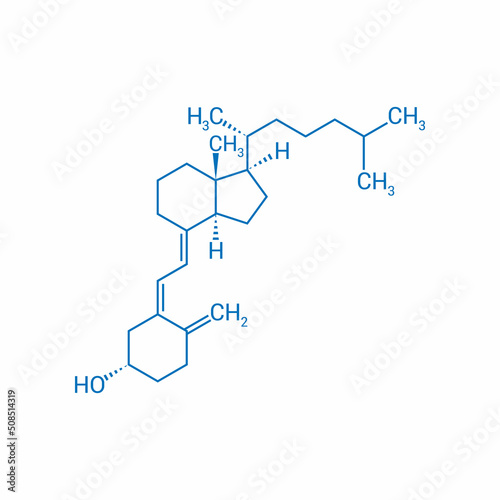 chemical structure of Cholecalciferol or vitamin D3 (c6h14o6)