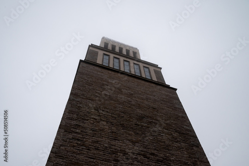 Old tower in the fog