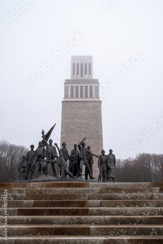 Old tower in the fog