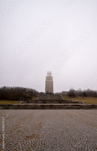 Old tower in the fog