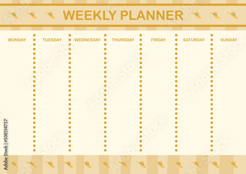 Daily and weekly planner with Women Hat