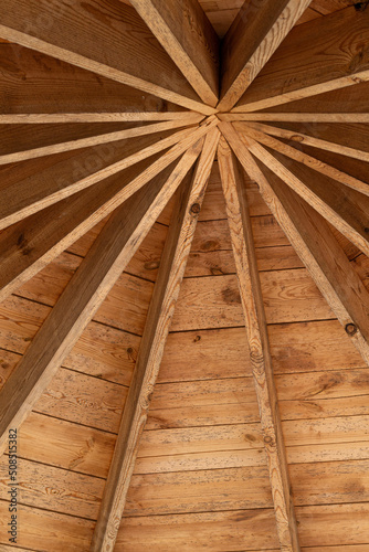 A wooden roof