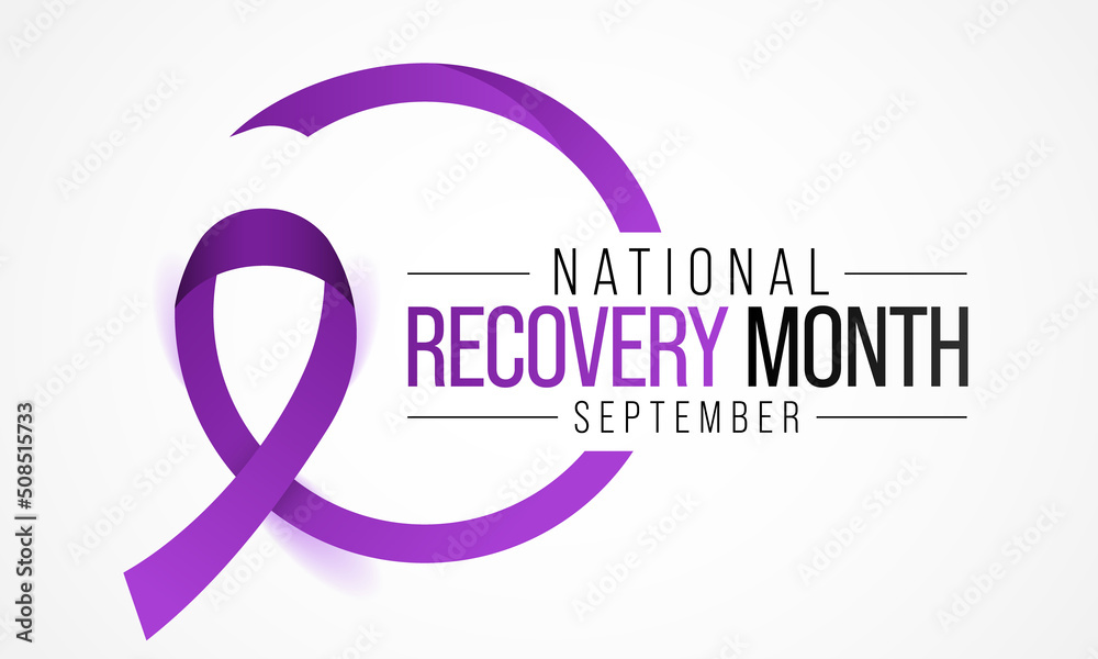 Obraz premium National Recovery month is observed every year during September to educate the public about substance abuse treatments and mental health services. Vector illustration