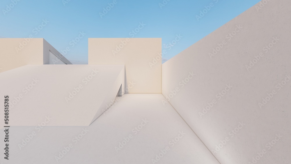 3d rendering architecture background concrete wall geometric shapes 3d rendering architecture background concrete wall geometric shapes