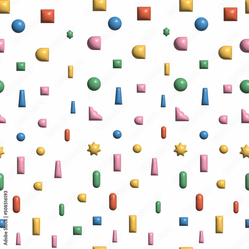 Realistic seamless background. 3D geometric shapes Realistic seamless background. 3D geometric shapes