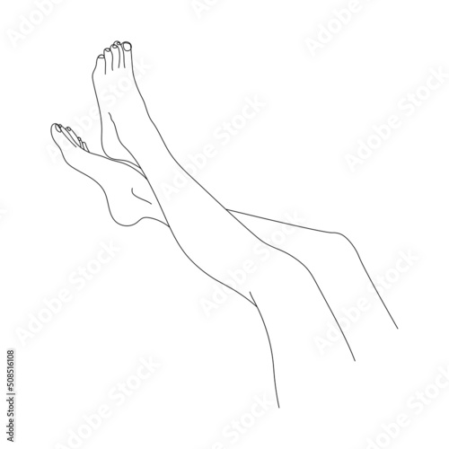 contour of the graceful part of the legs, beautiful female legs, the concept of foot care and health of the lower extremities,