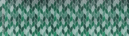 Print op canvas Abstract modern green mosaic porcelain stoneware cement tile with cable pattern