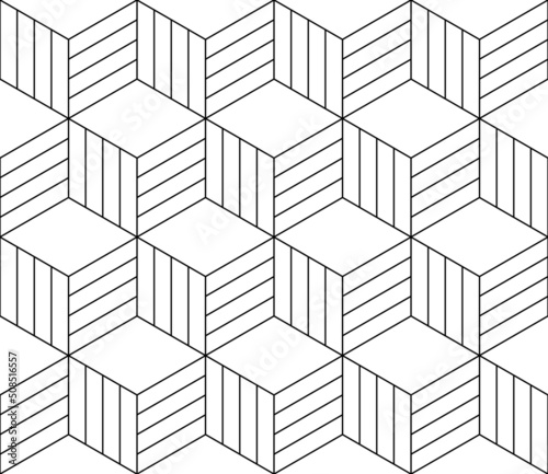 Black and white seamless vector illustrations. Coloring page, colouring  book for adults and children. Line pattern design. Decorative abstract geometric linear background. Easy to edit color and line