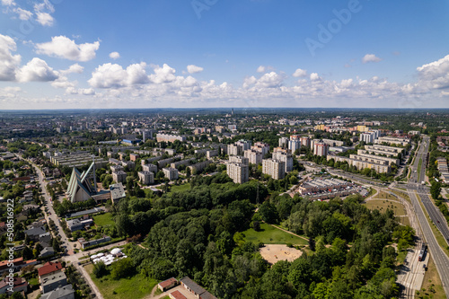Częstochowa - city panorama, aerial view