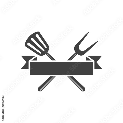 grill logo icon design template vector