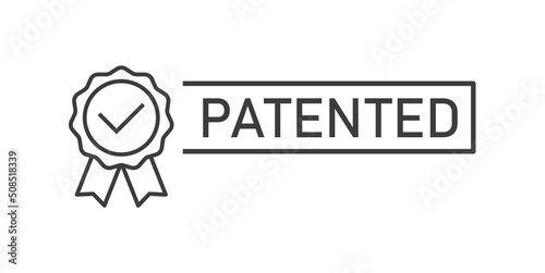 Patented icon. Patented product award icon. Vector illustration