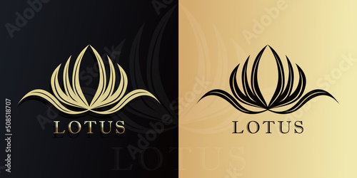 Golden Lotus Logo design vrctor  photo