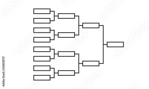 Templates of vector tournament brackets for 15 teams. Blank bracket template. Vector illustration