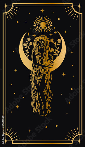 Tarot cards. Mystical poster. metaphorical cards. Vector graphics.