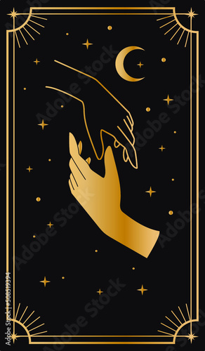 Tarot cards. Mystical poster. metaphorical cards. Vector graphics.