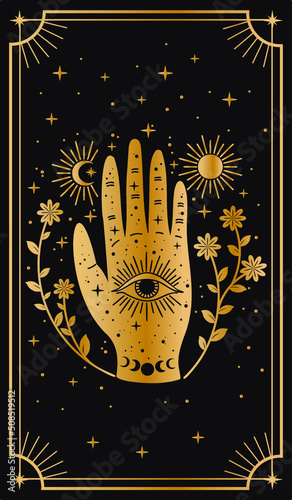 Tarot cards. Mystical poster. metaphorical cards. Vector graphics.