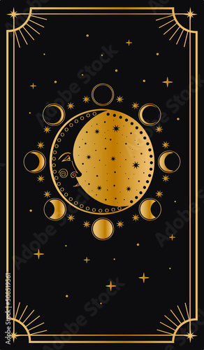 Tarot cards. Mystical poster. metaphorical cards. Vector graphics.