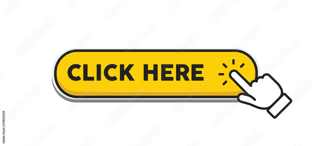 Click button with hand clicking icon. Simple vector. Click button with hand clicking icon. Simple vector.