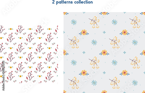 Modern colorful seamless geometric pattern with falling leaves on pale yellow background. Abstract autumn vector for wallpaper, wrapping paper, home décor and fashion fabrics isometric in white back.