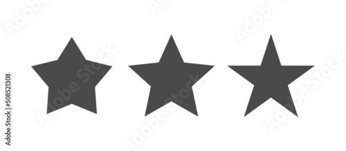 Five point stars pictogram set. Star icon collection with variants.