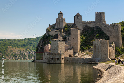 Fototapet The Golubac fortress  was a medieval fortified town on the south side of the Dan