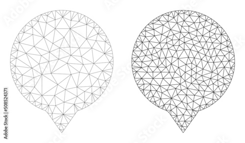 Polygonal mesh banner icons. Flat frame variants created from banner symbol and mesh lines. Abstract lines, triangles and points are combined into banner frame.