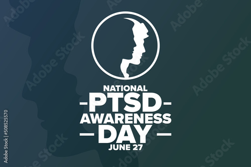 National PTSD Awareness Day. June 27. Holiday concept. Template for background, banner, card, poster with text inscription. Vector EPS10 illustration.