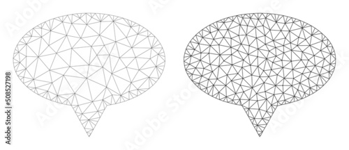 Polygonal mesh banner place icons. Flat carcass variants created from banner place pictogram and mesh lines. Abstract lines, triangles and points are combined into banner place carcass.
