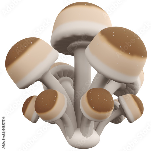 3D illustration of a magical mushroom photo