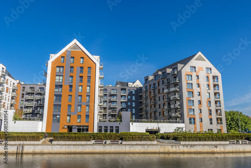 Gdansk  Poland - June 23 2022  New complex of apartments near New Motlawa in Gdansk 