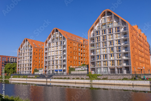 Gdansk, Poland - June 23 2022 "New complex of apartments near New Motlawa in Gdansk"