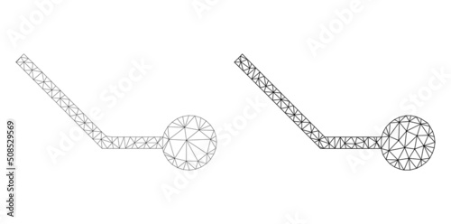 Polygonal mesh circuit link icons. Flat model variants are created from circuit link icon and triangulated lines. Abstract lines, triangles and points are combined into circuit link mesh.