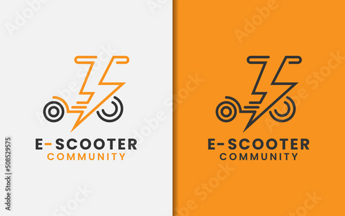 Electric Scooter Logo Design with Minimalist Concept.