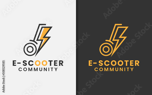 Electric Scooter Logo Design with Minimalist Concept.